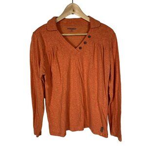Woolrich Womens Long Sleeve Orange Top Size Large